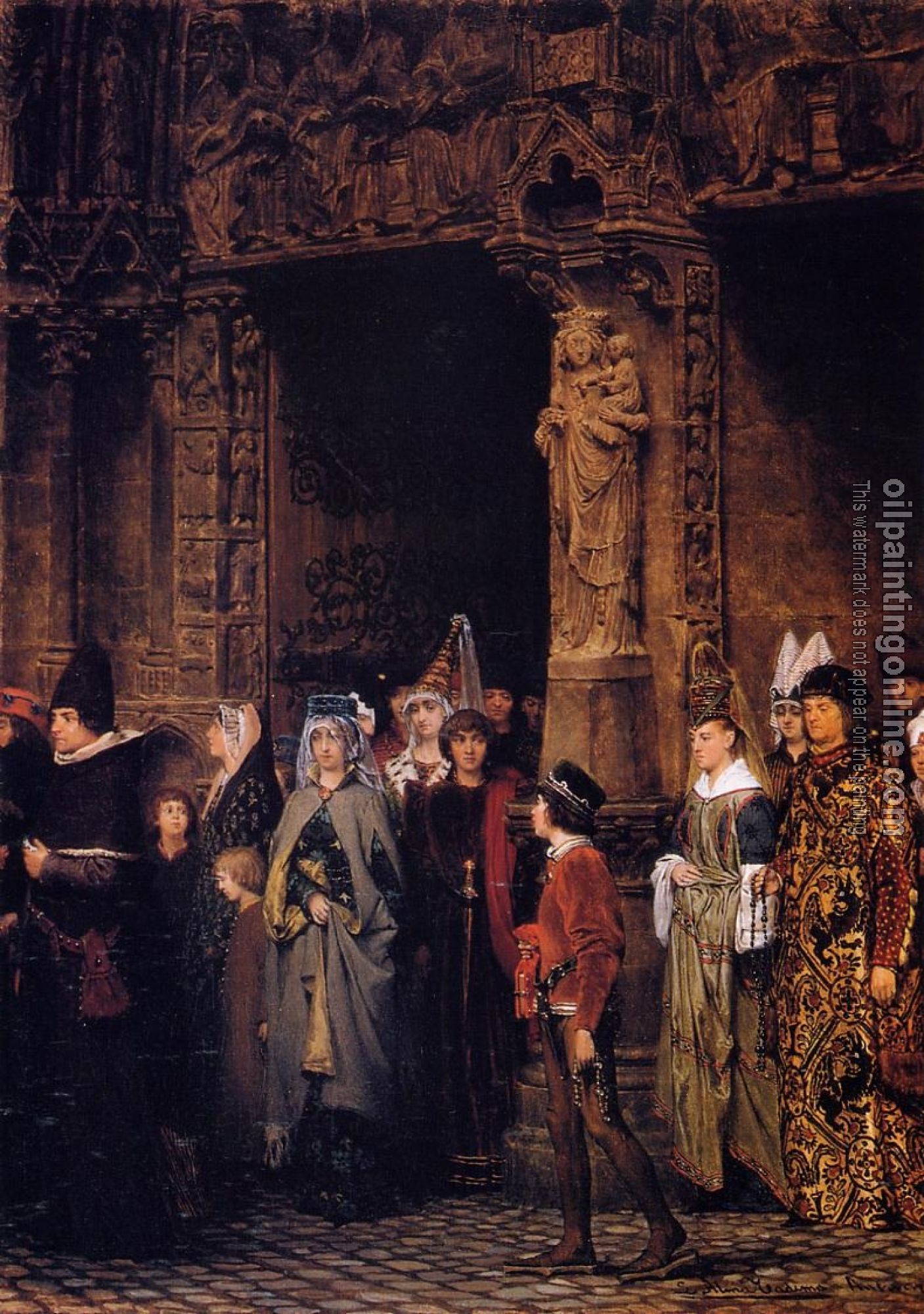 Alma-Tadema, Sir Lawrence - Leaving the Church in the Fifteenth Century